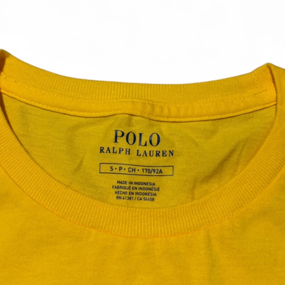 Polo by Ralph Lauren Yellow Short Sleeve Tee with Navy Pony - Picture 4 of 5